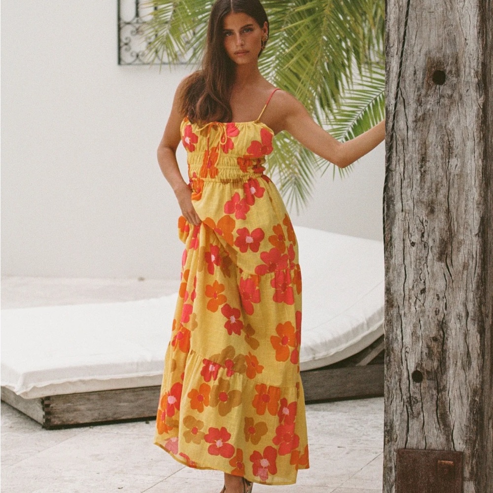 Sabo Skirt Tiara Midi Dress Size XS 2‎ Bright Floral